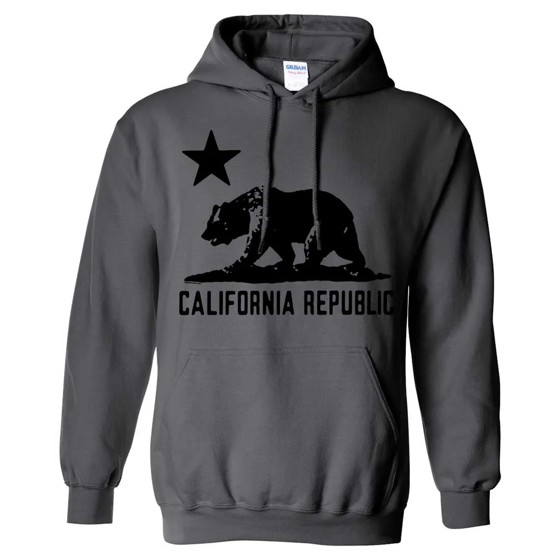 California Flag Oversize Black Silhouette Sweatshirt Hoodie