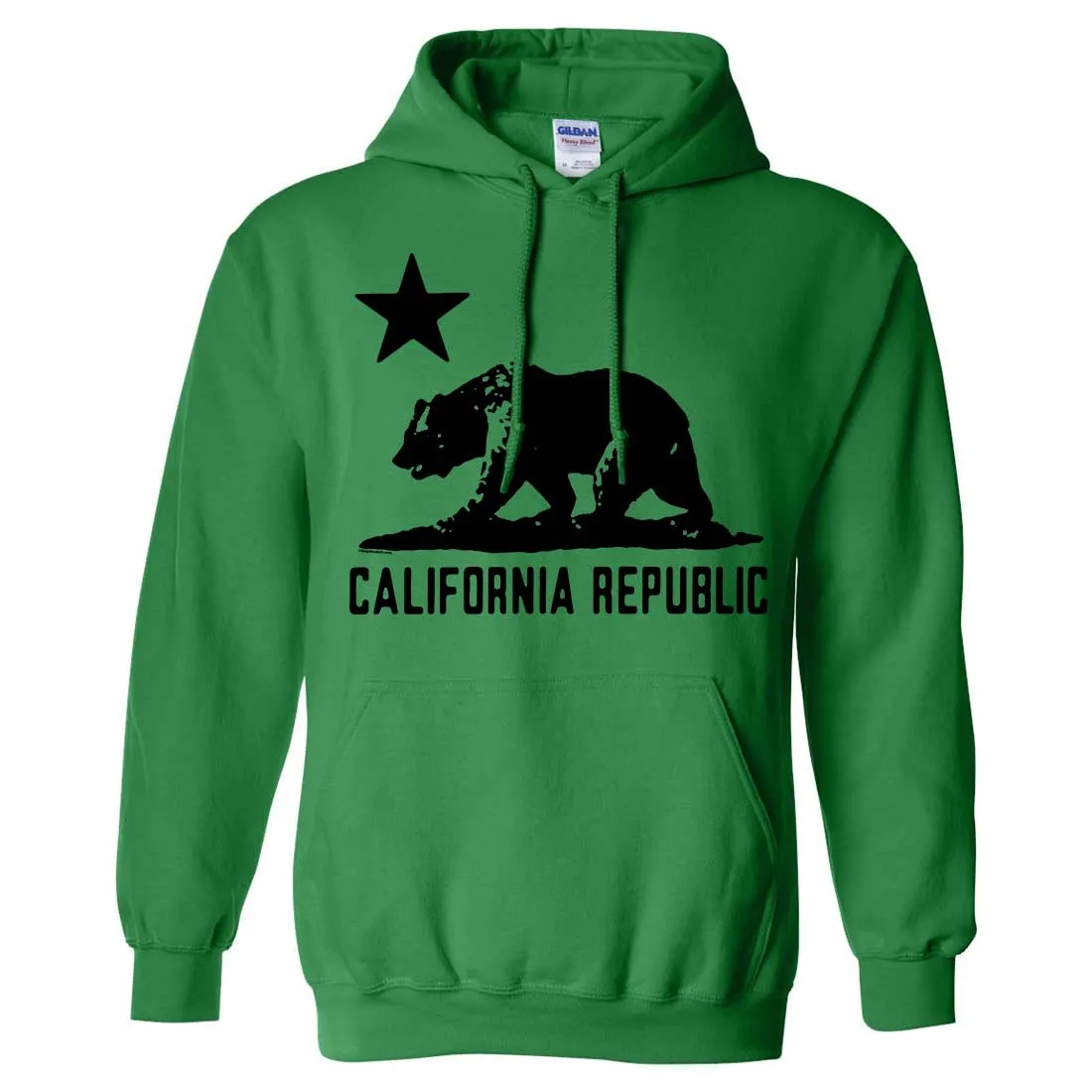 California Flag Oversize Black Silhouette Sweatshirt Hoodie