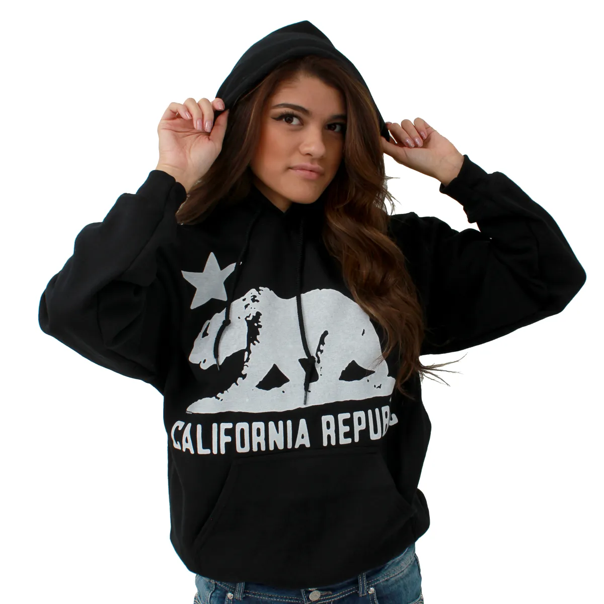 California Flag White Oversized Silhouette Asst Colors Hoodie