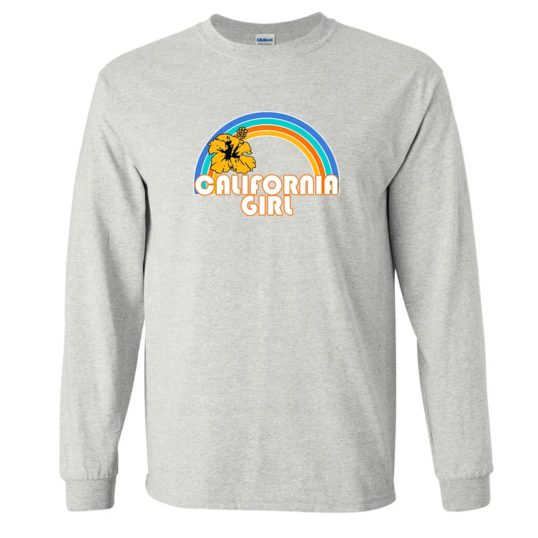 California Girl Rainbow Hibiscus Long Sleeve Shirt