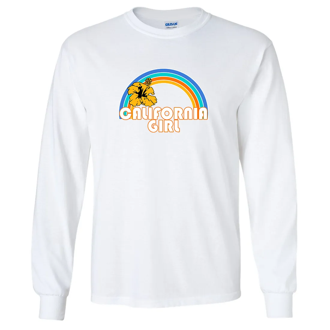 California Girl Rainbow Hibiscus Long Sleeve Shirt