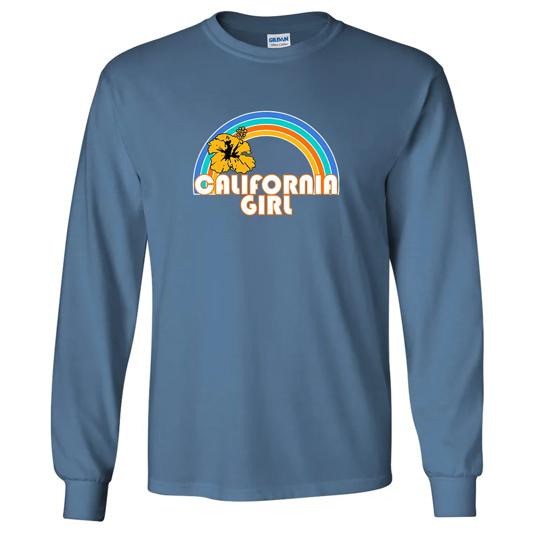 California Girl Rainbow Hibiscus Long Sleeve Shirt