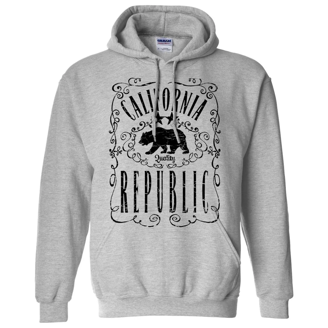 California Republic JD Whiskey Black Print Sweatshirt Hoodie