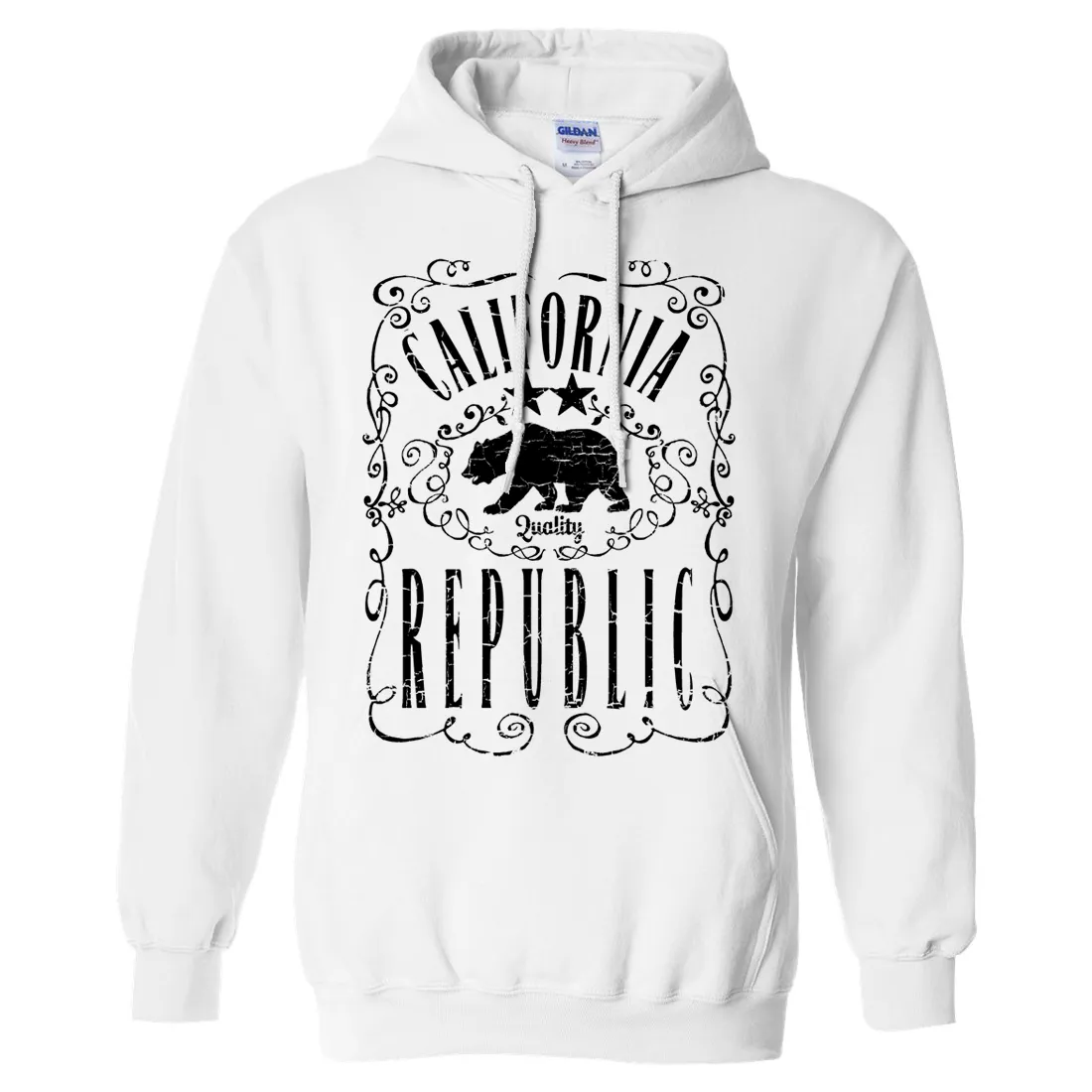 California Republic JD Whiskey Black Print Sweatshirt Hoodie