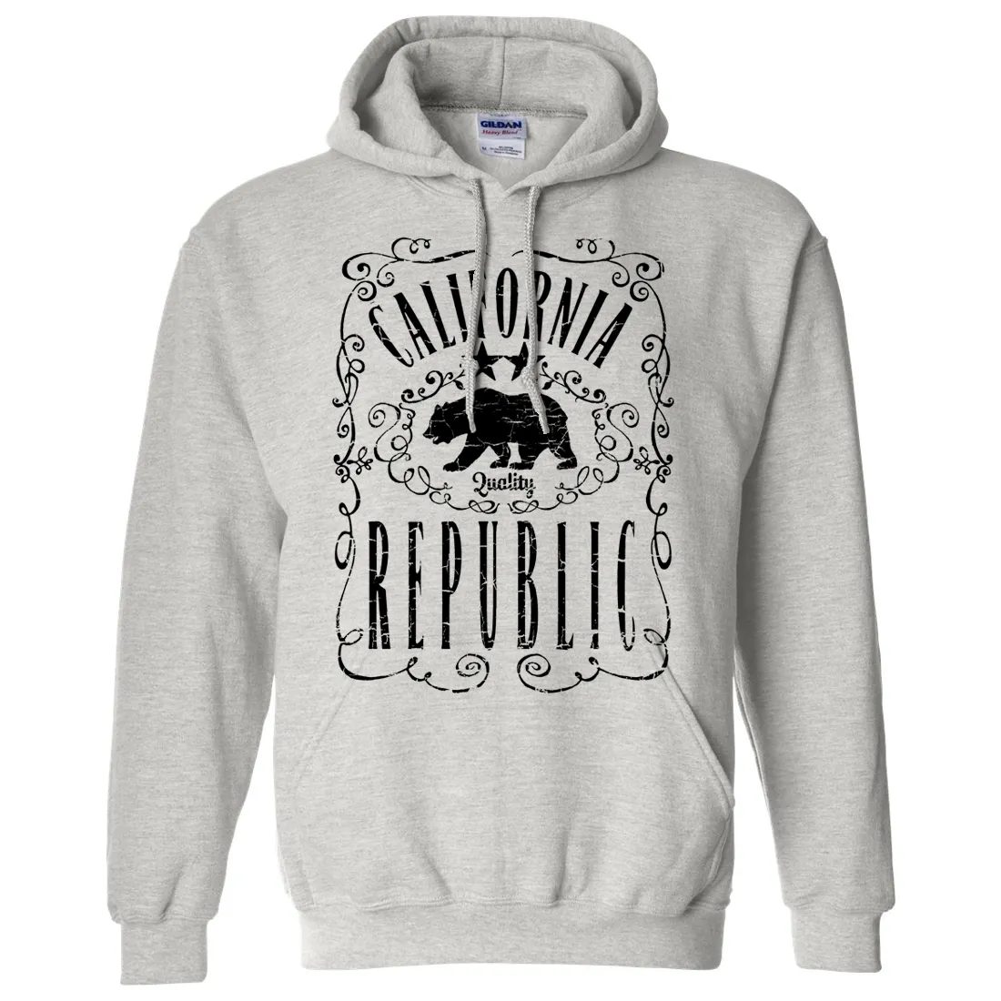 California Republic JD Whiskey Black Print Sweatshirt Hoodie