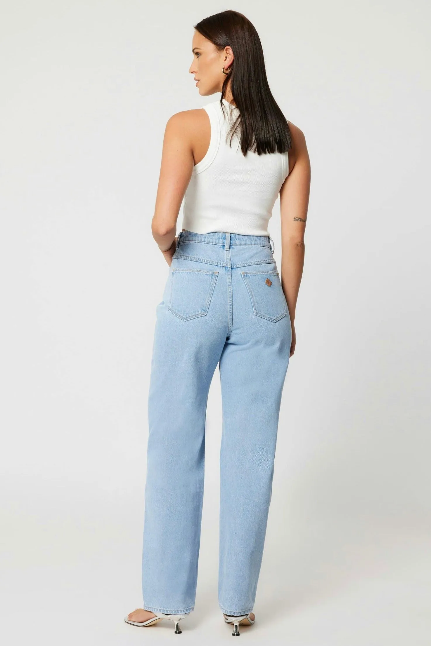 Carrie Kendall Light Blue High Wide Jean