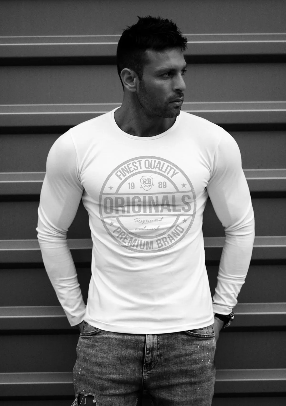 Casual Mens Long Sleeve T-shirt "Originals" MD911