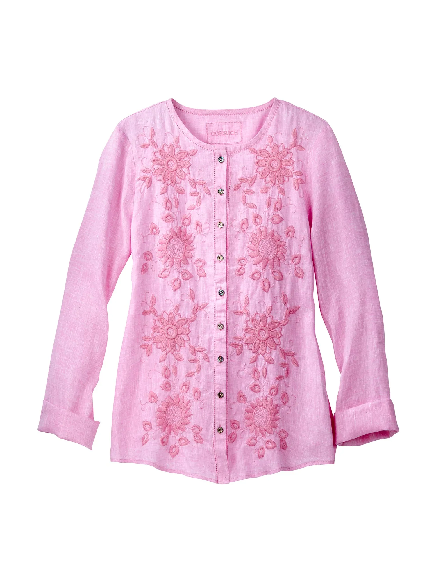 Cece Embroidered Linen Top