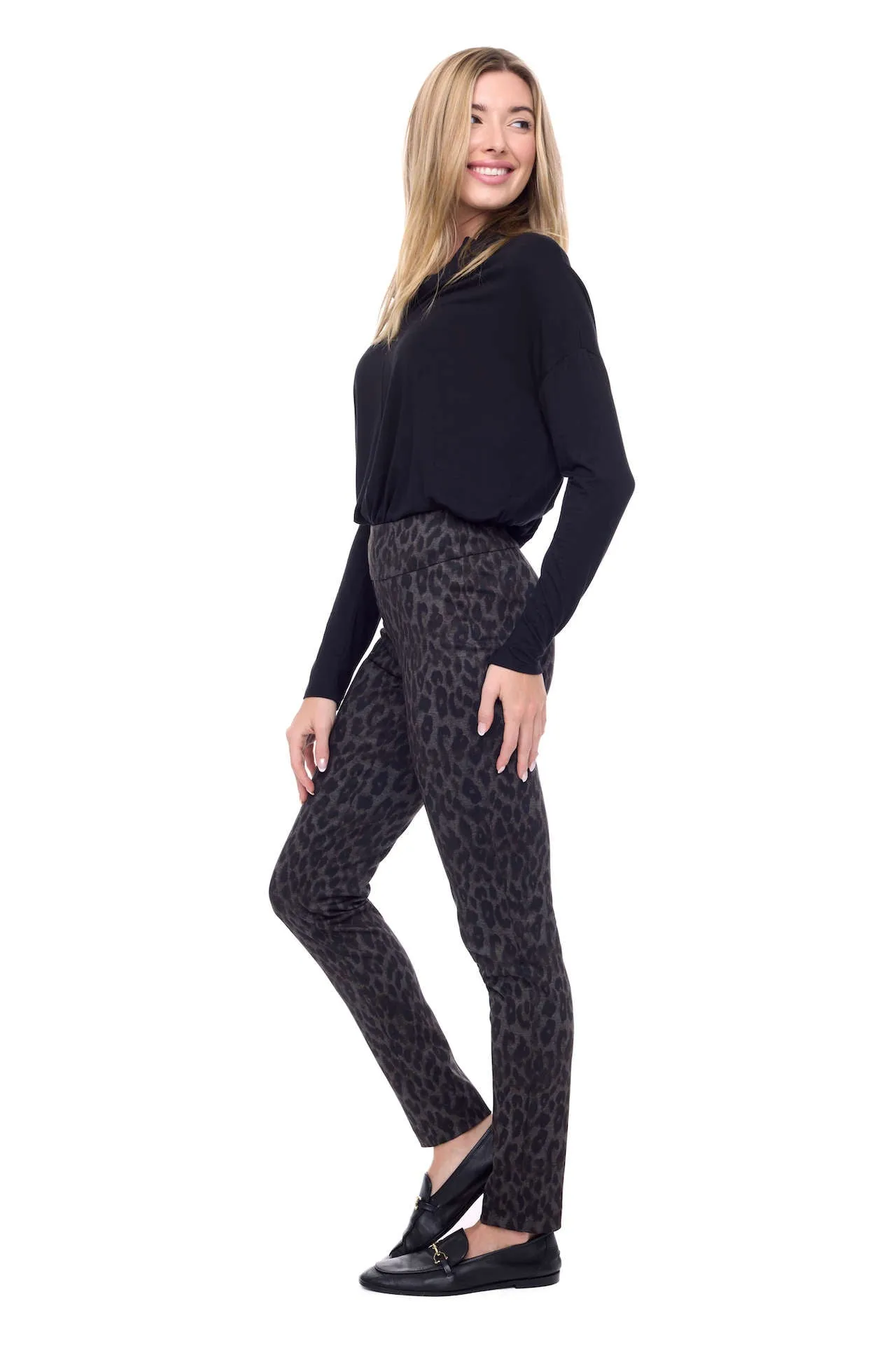 Cheetah Ponte Full Length Slim Pant 67925UP