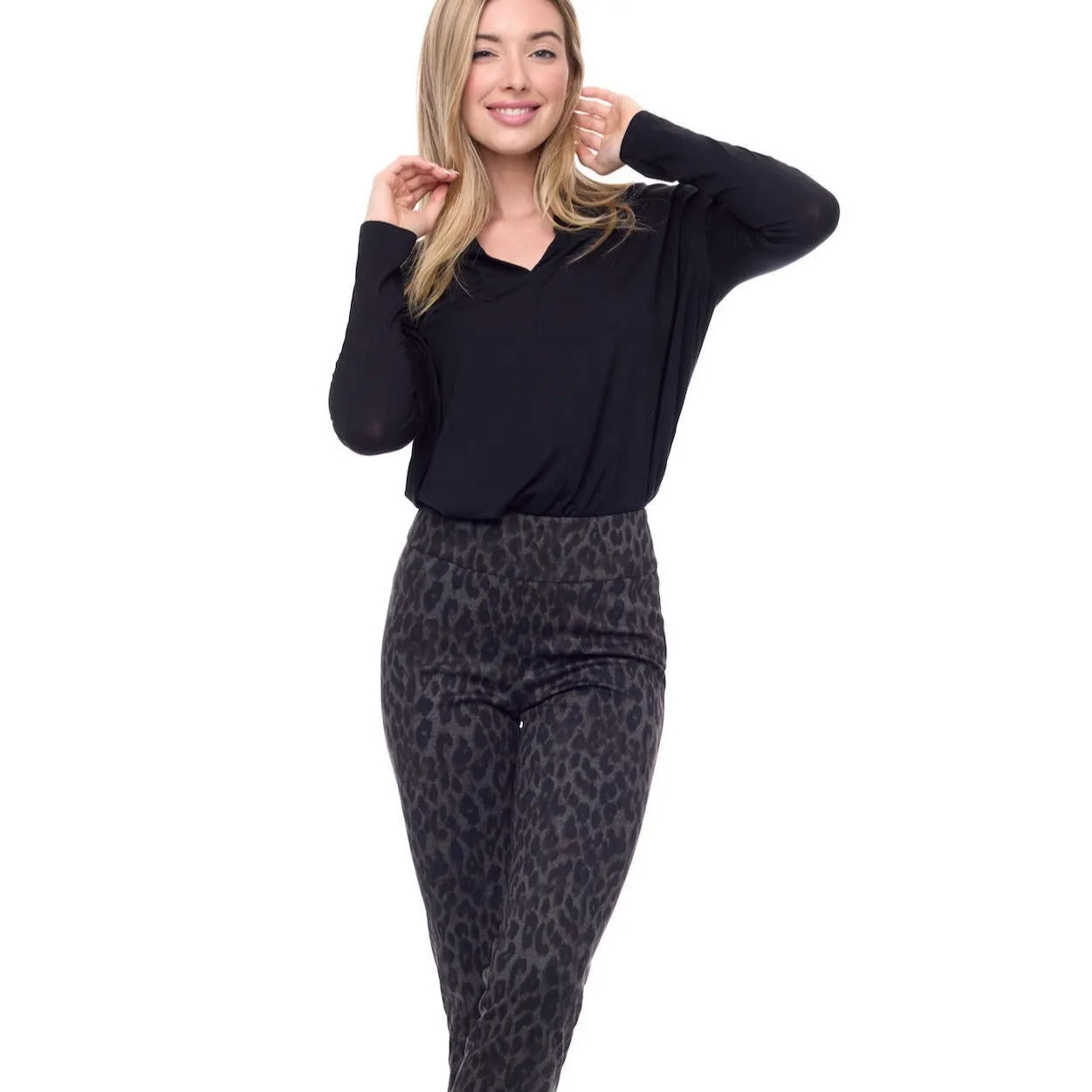 Cheetah Ponte Full Length Slim Pant 67925UP