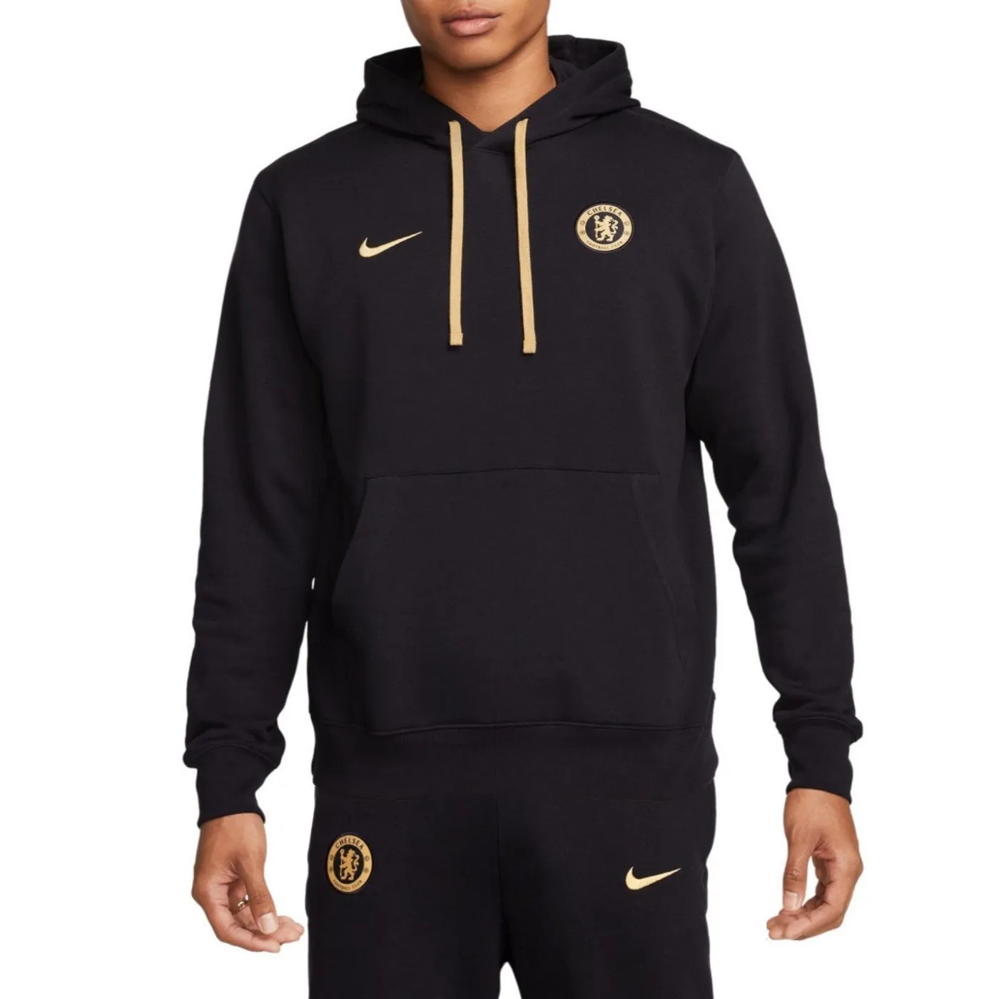 Chelsea FC black/gold Casual fleece tracksuit 2023/24 - Nike