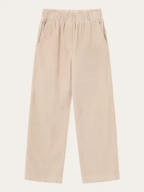 CHLOE barrel high-rise babycord elastic waistband pants - Light feather gray