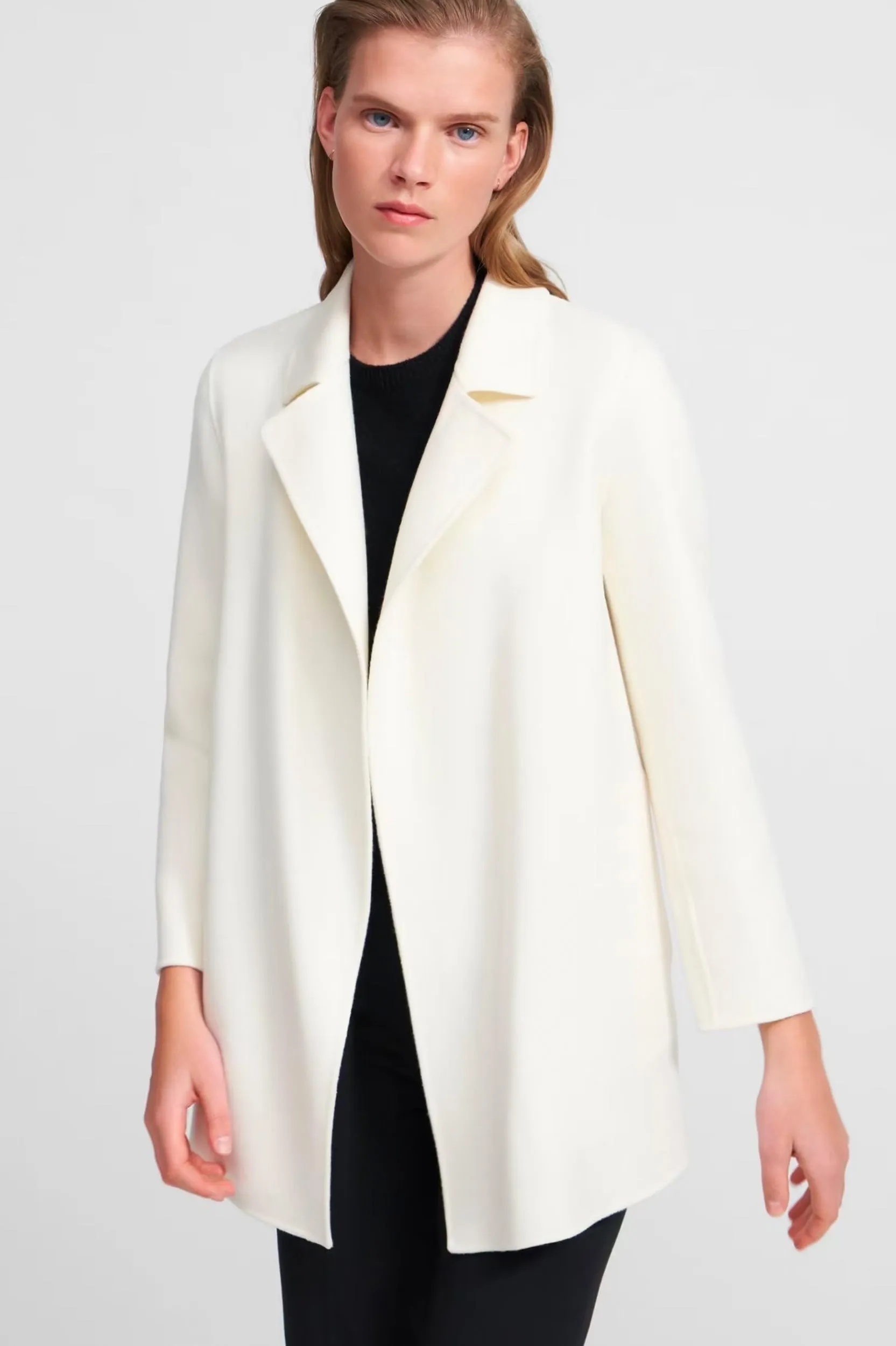 Clairene Wool Cashmere Coat in Ivory