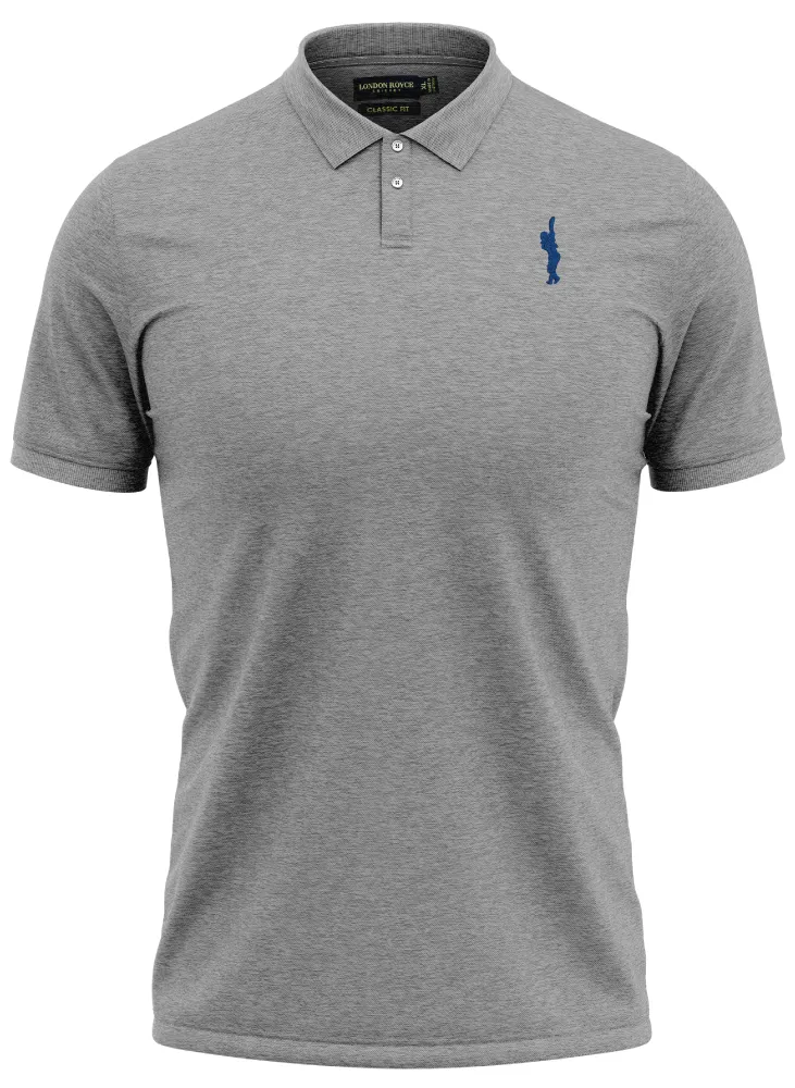 CLASSIC FIT SOLID GRAY CRICKET POLO SHIRT