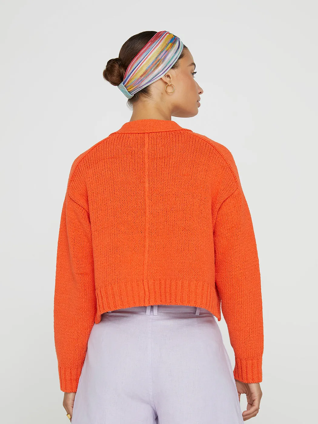 Cropped Cardigan - Papaya