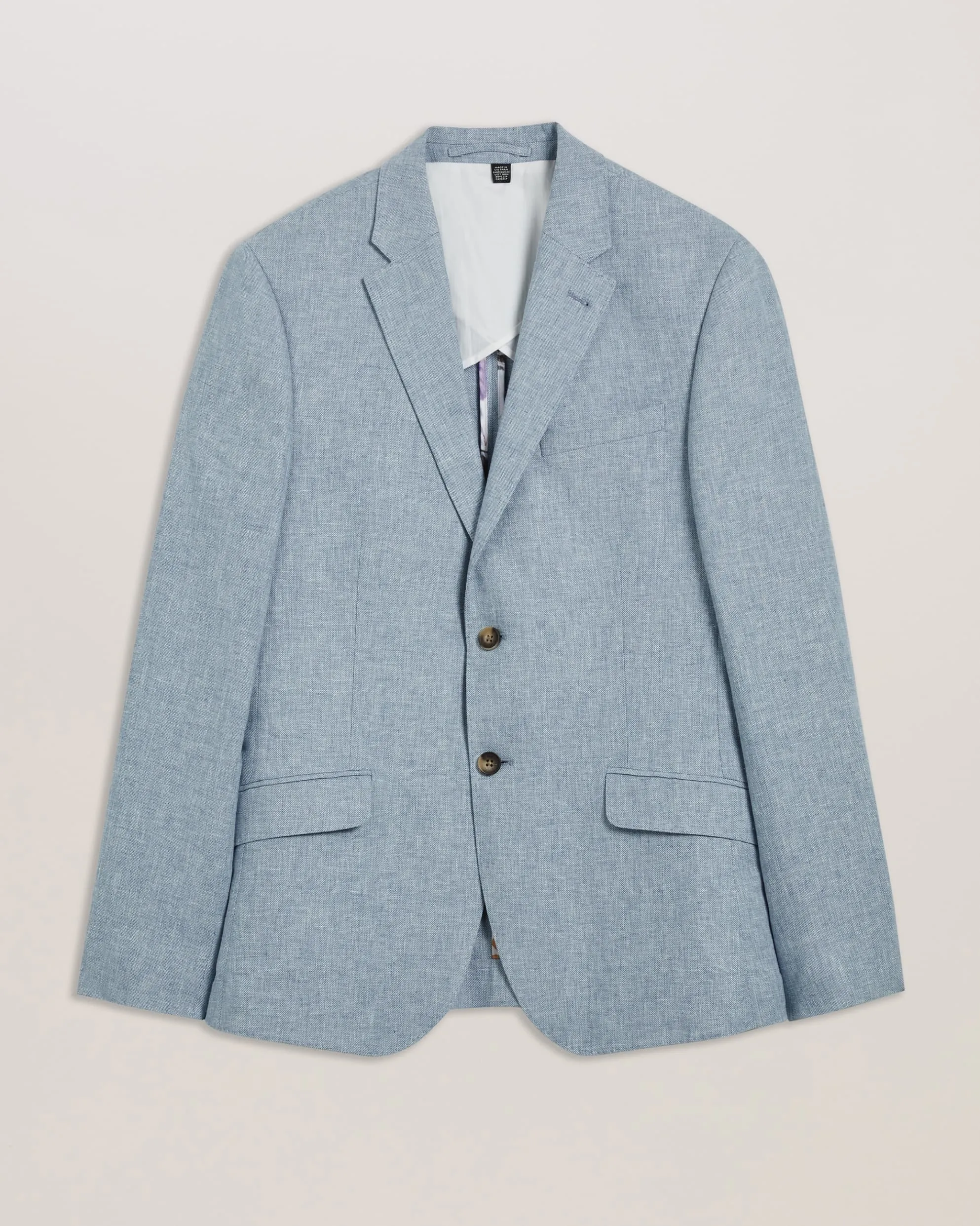 Damaskj Slim Fit Linen Blazer Lt-Blue