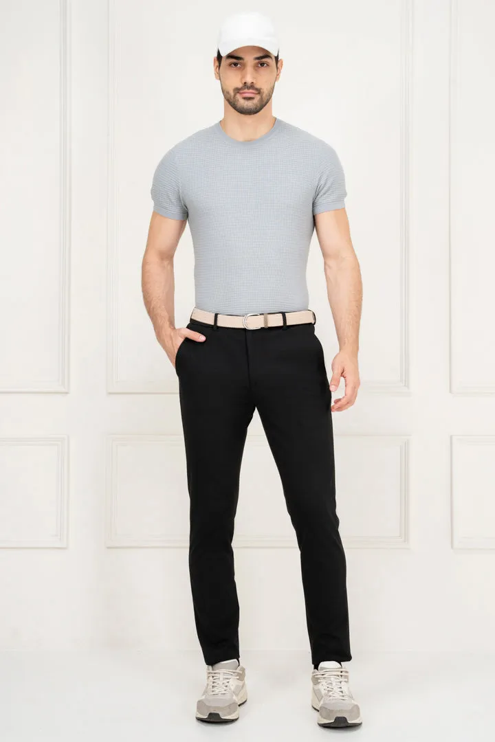 Deep Black Slim Fit Power Stretch Pants