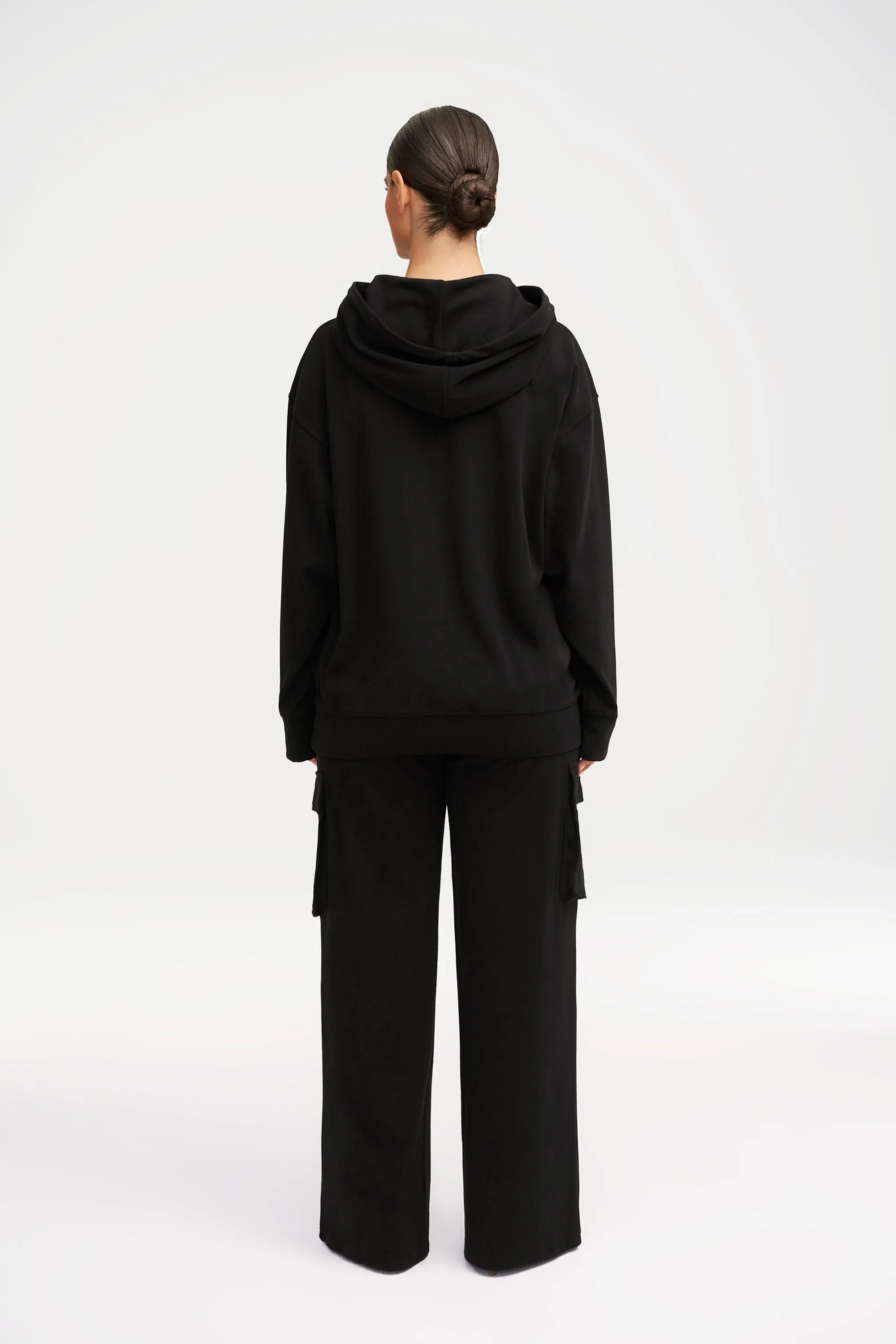 Demi Oversized Cargo Pocket Hoodie - Black