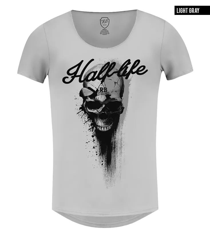 Designer Skull Men's T-shirt "Half-Life" / Color Option / MD811