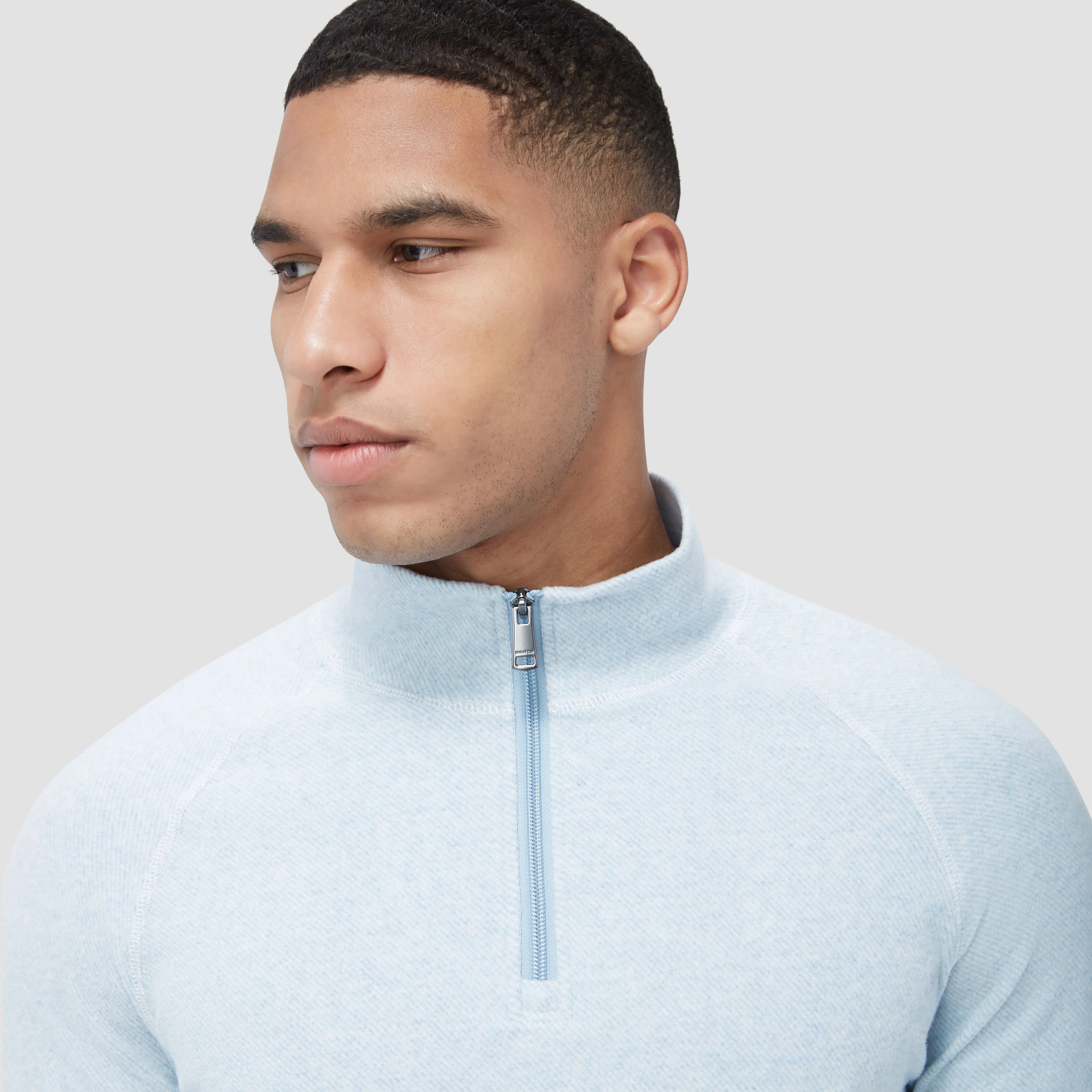 Diagonal Pinstripe Quarter Zip Pull Over