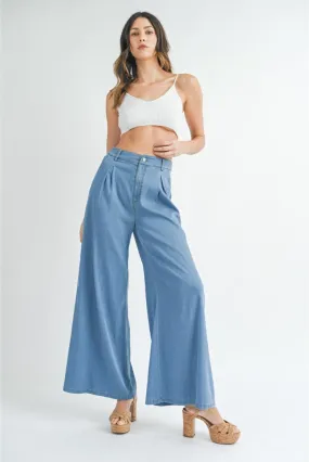 Donna Wide Leg Denim Trousers