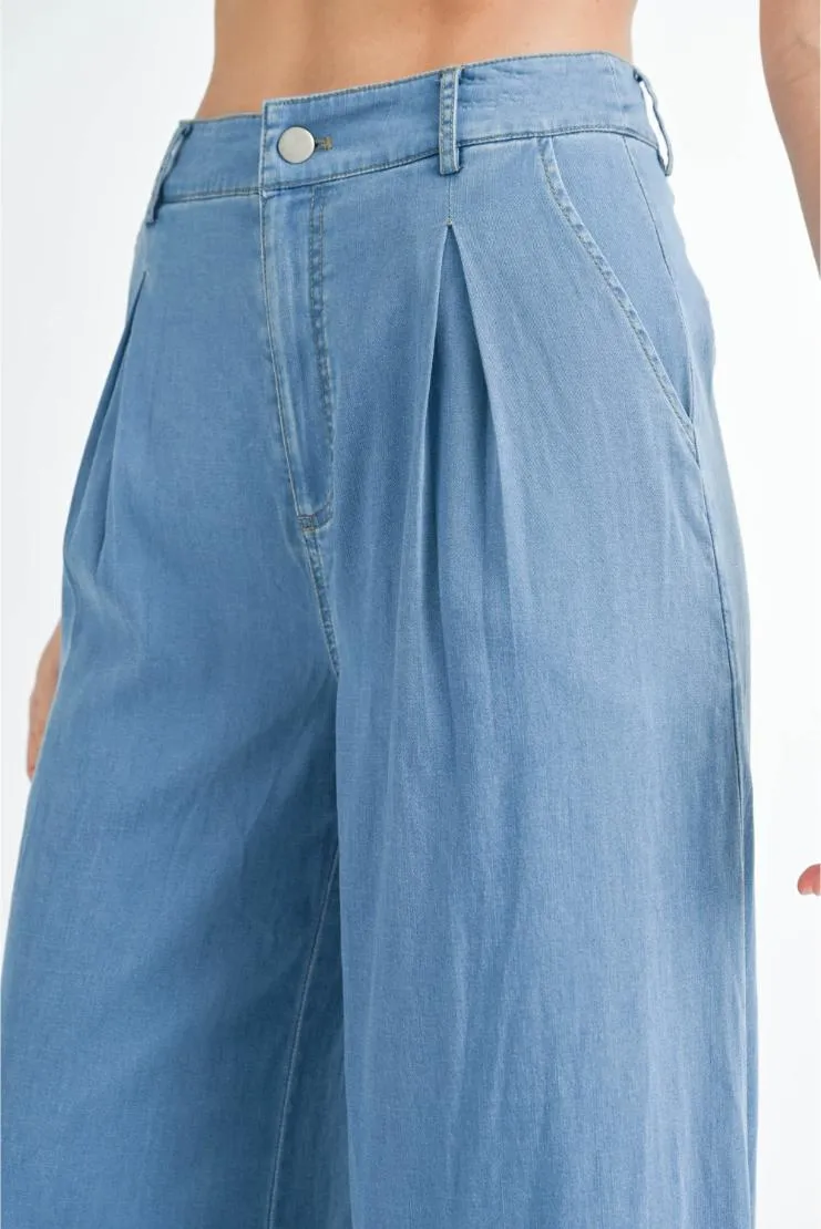 Donna Wide Leg Denim Trousers