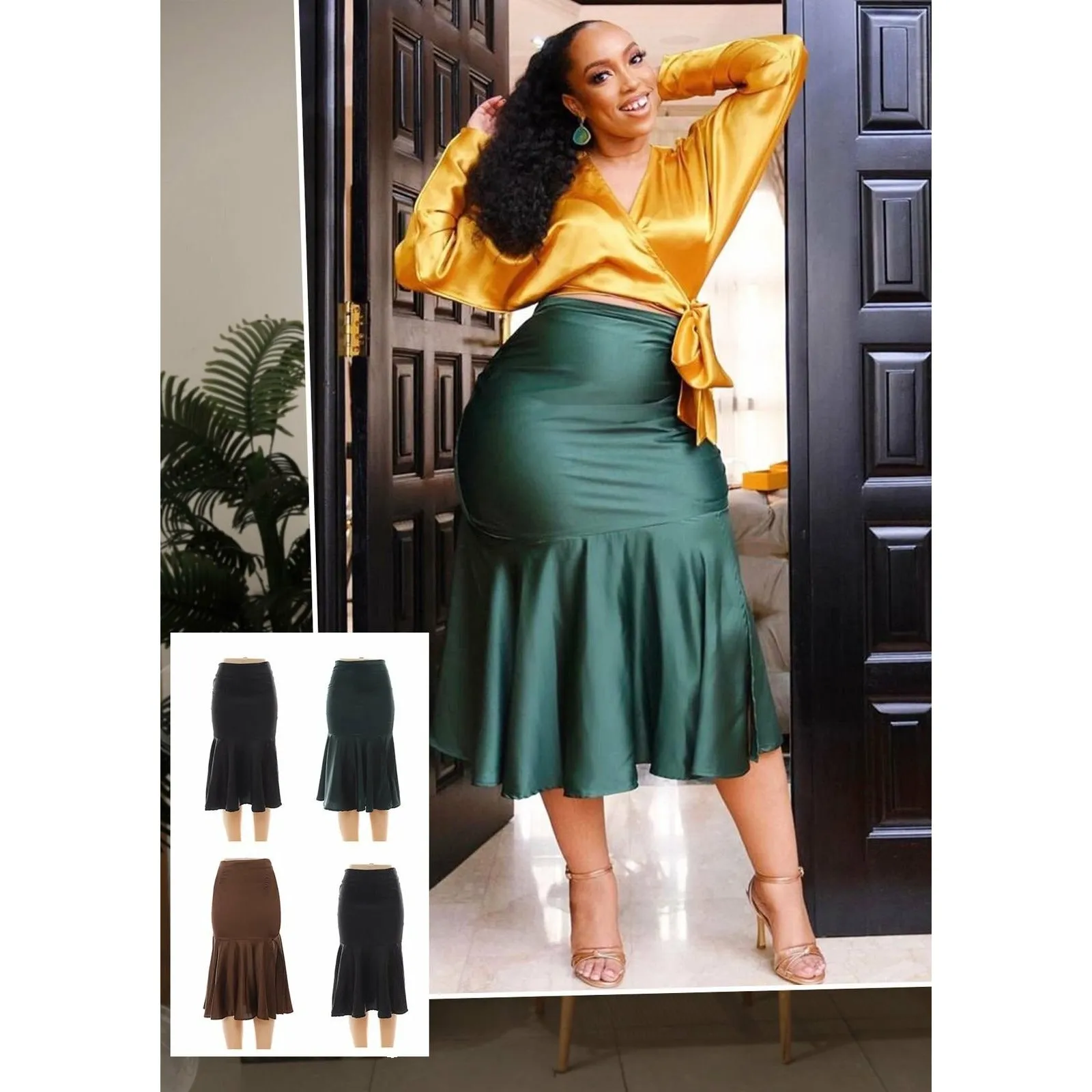 Elegant Office Satin Skirts