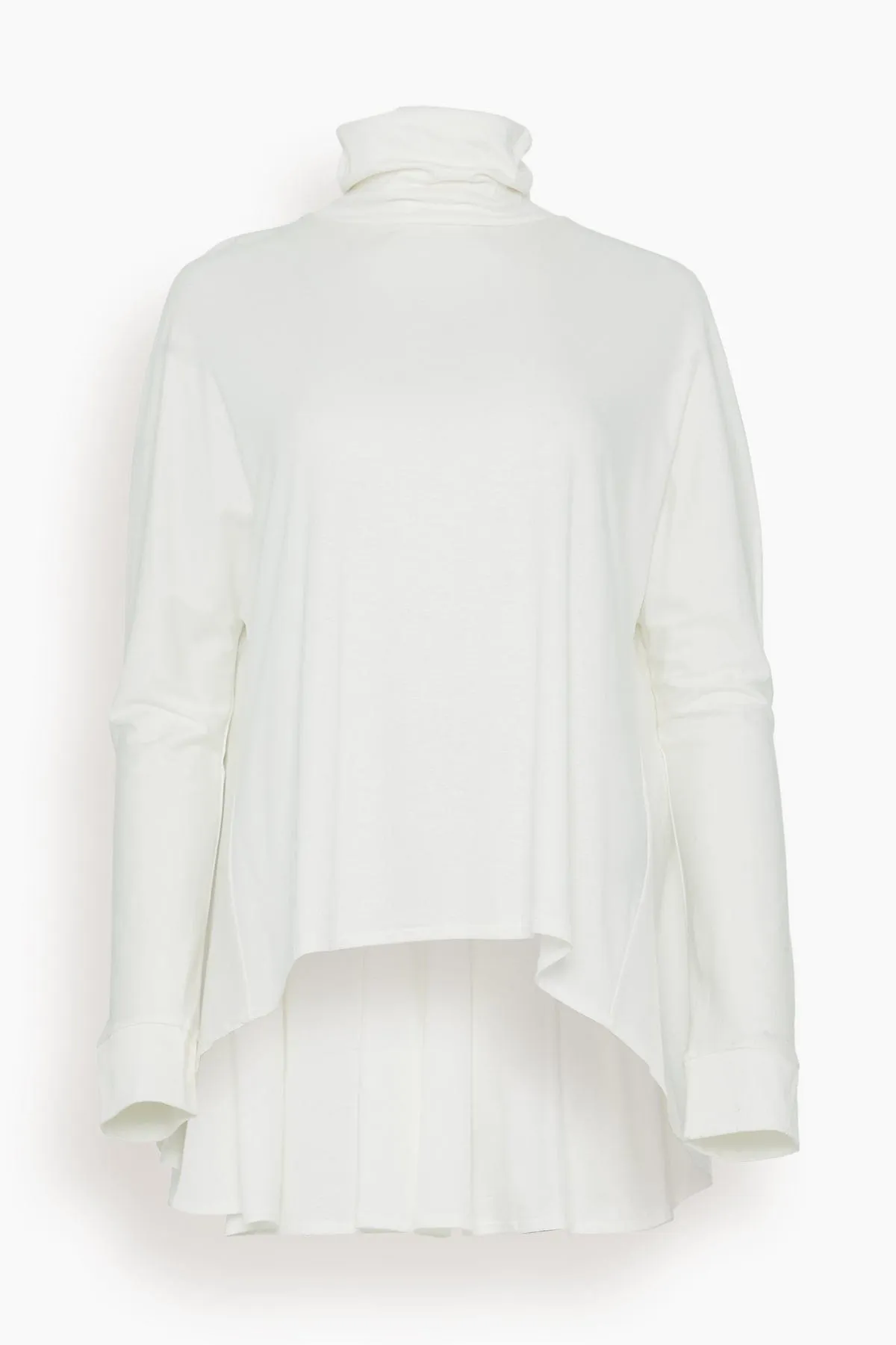 Elyse Flair High Neck Top in Off White