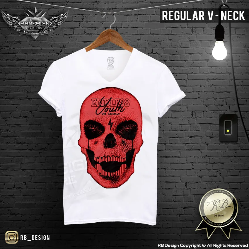 Endless Youth Men's RED Diamond Skull T-shirt RB Design Tank Top MD495 R