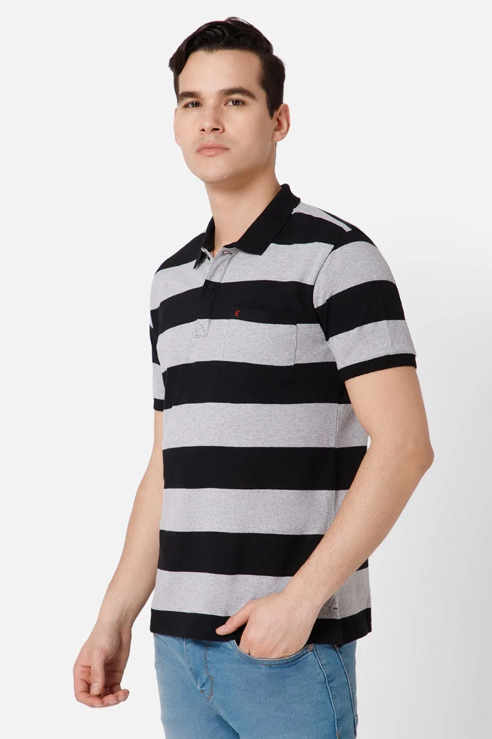 Enhance T-Shirts Men's Polo - Grey Melange - TS40