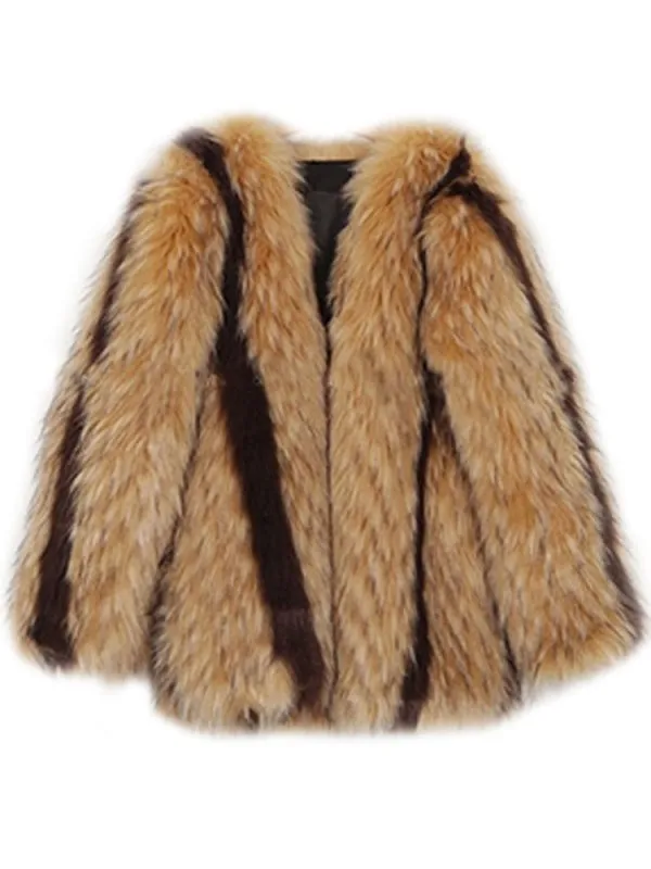 Fashionable women's faux fur coat