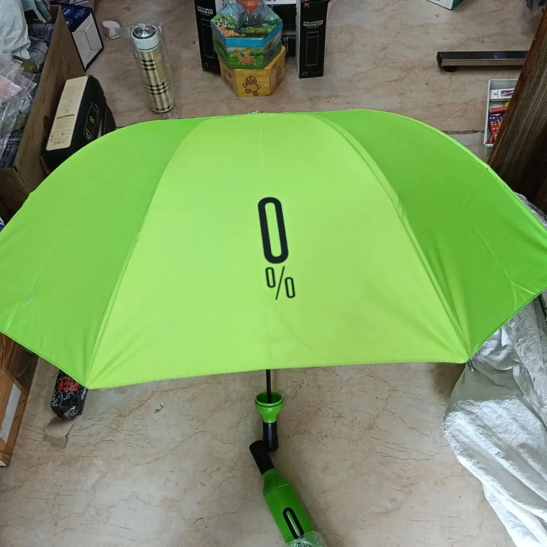 Folding Portable Umbrella with Bottle Cover for UV Protection & Rain