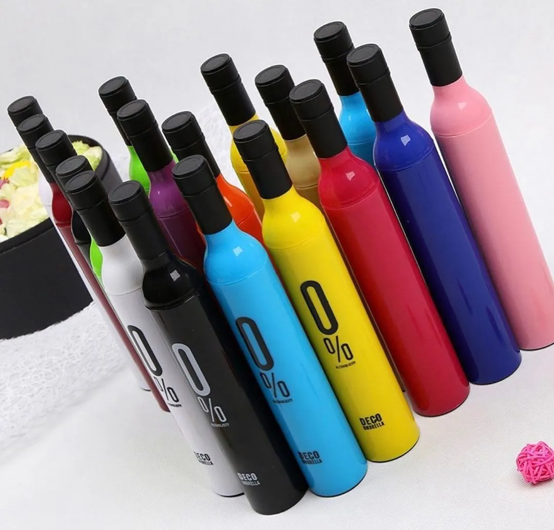 Folding Portable Umbrella with Bottle Cover for UV Protection & Rain