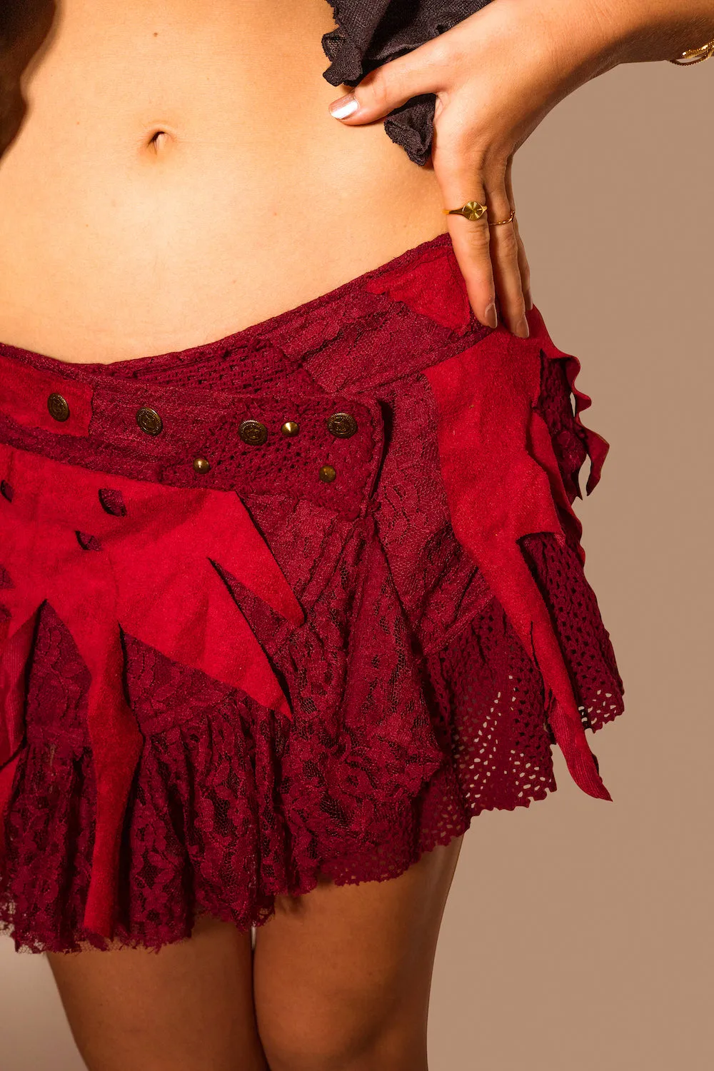 FOREST PUNK SKIRT PINK RED MINX