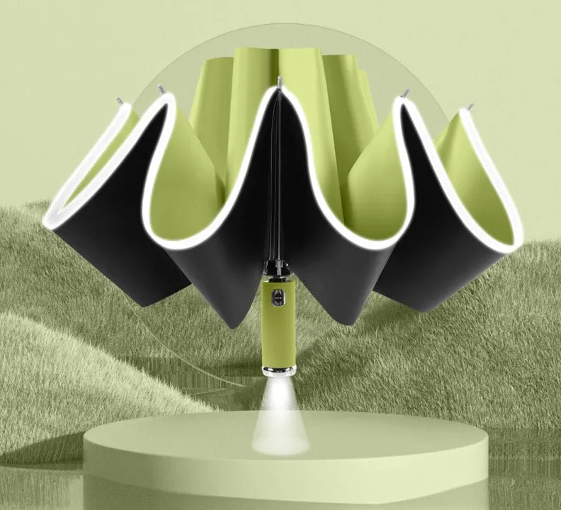 Fully automatic triple reflective edge umbrella