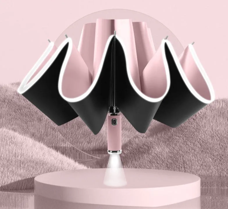 Fully automatic triple reflective edge umbrella