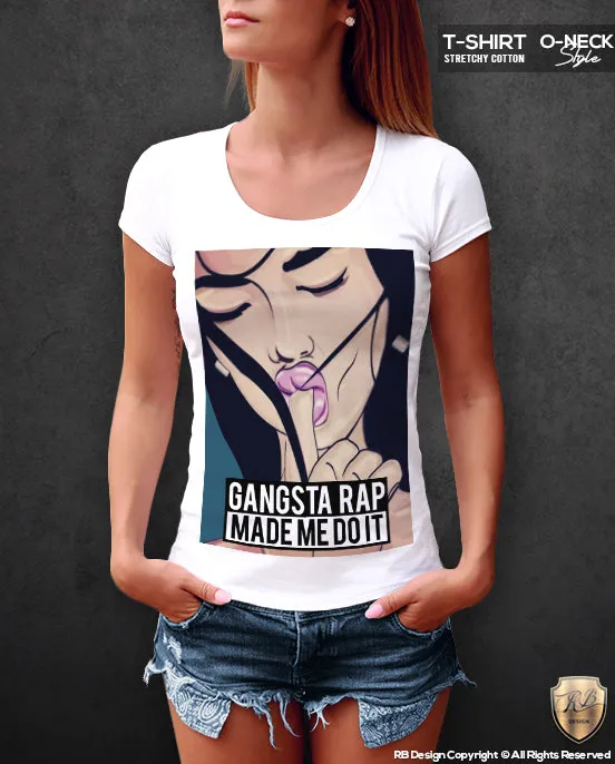 Gangsta Rap Made Me Do It Womens Sexy Girl T-shirt RB Design Tank Top WD269