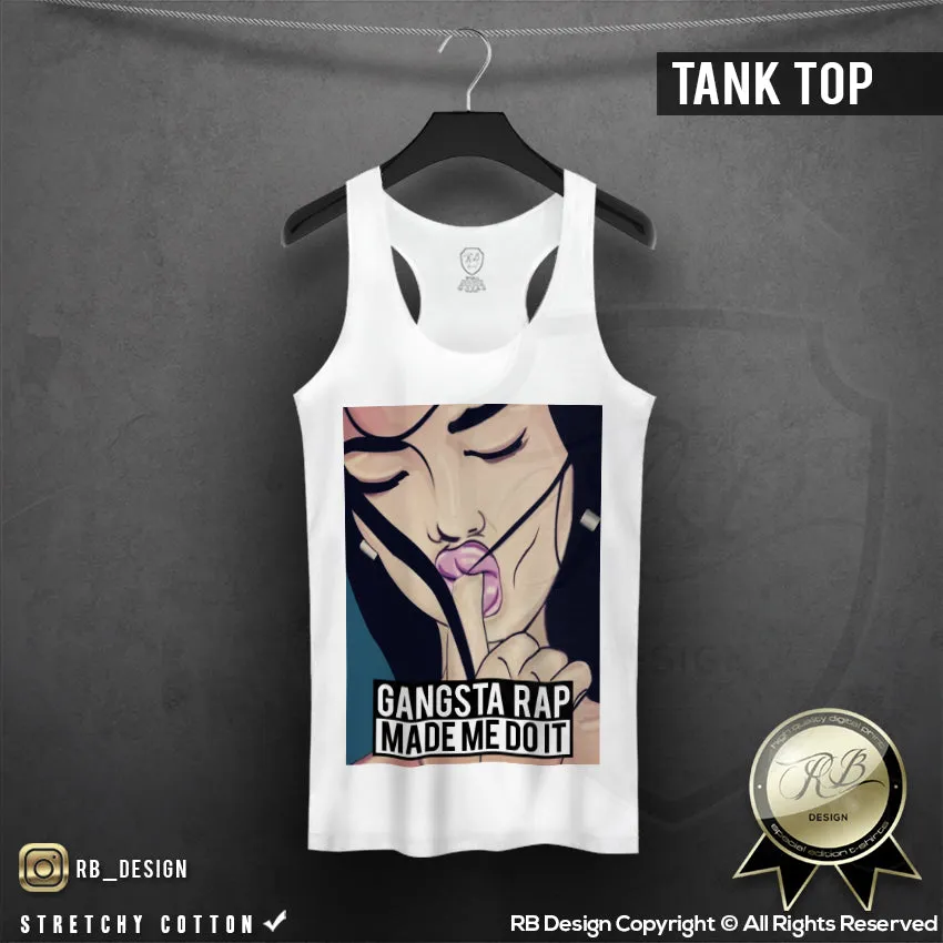 Gangsta Rap Made Me Do It Womens Sexy Girl T-shirt RB Design Tank Top WD269