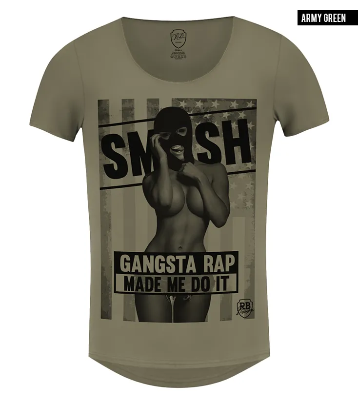 Gangster Girl Men's Graphic T-shirt Stretchy Cotton Tee / color option / MD170