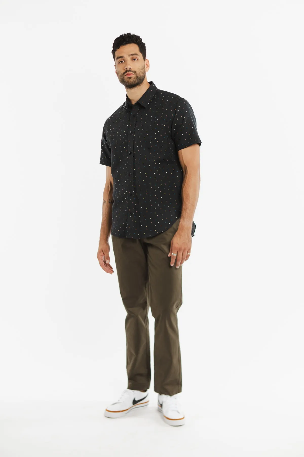 Harbor Slim Shirt / Midnight Dots