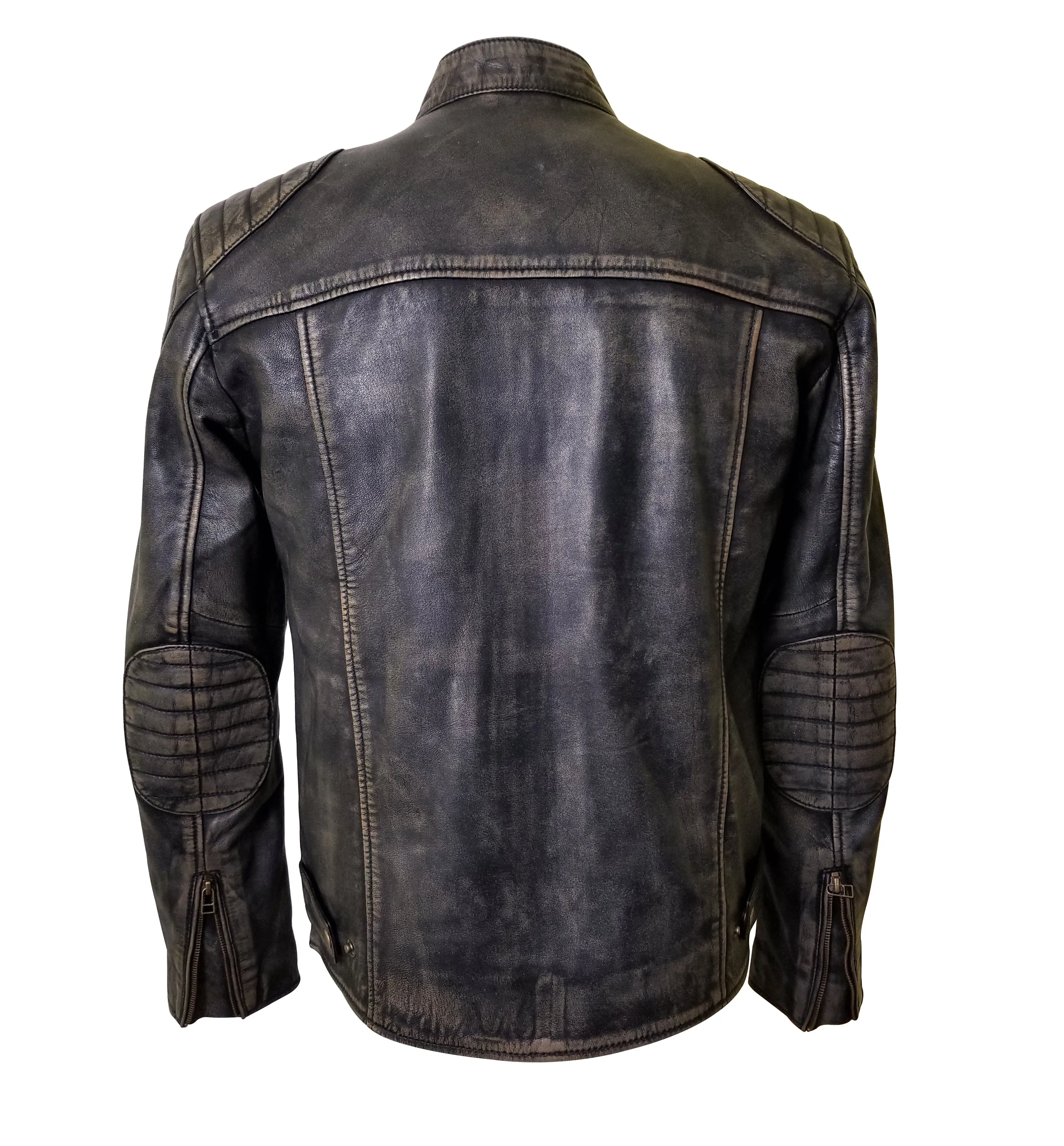 Hendrix's Distressed Leather Jacket with collar belt