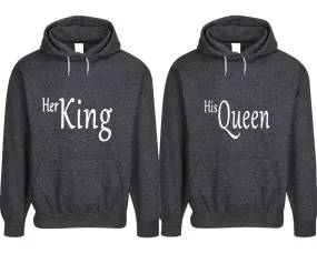 Her King His Queen Couple Matching Speckle Hoodies