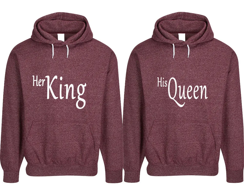 Her King His Queen Couple Matching Speckle Hoodies