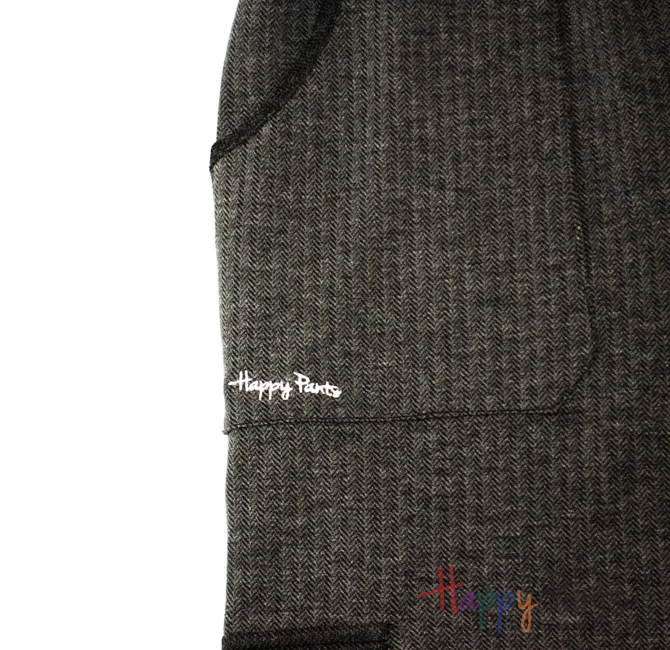 Herringbone Black Women Happy Pants