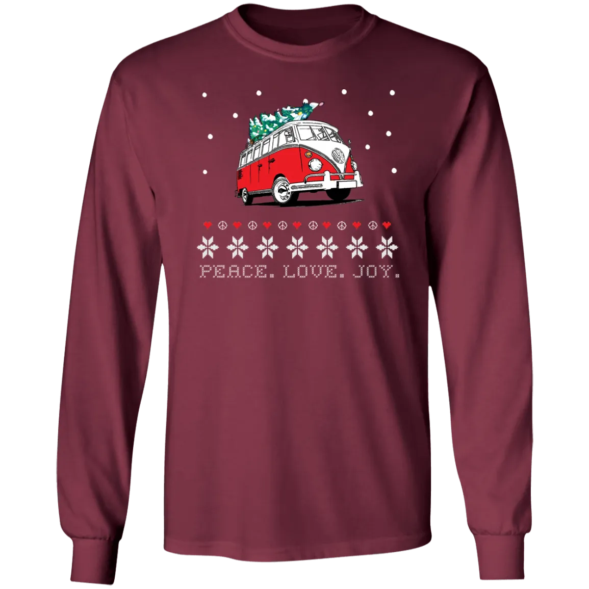 Hippie Van Holiday- Long Sleeves T-Shirt