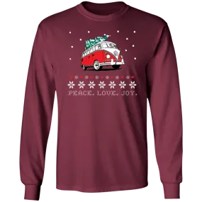 Hippie Van Holiday- Long Sleeves T-Shirt