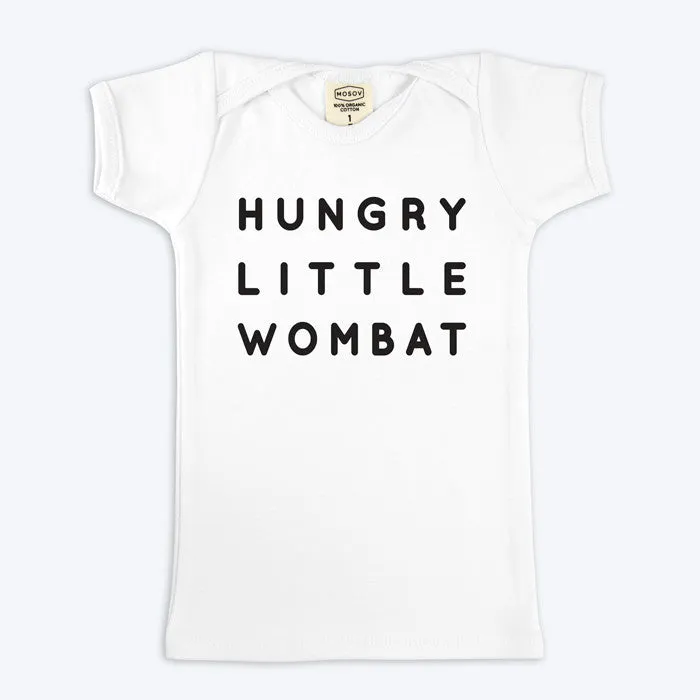 Hungry Wombat White Organic Baby T-shirt