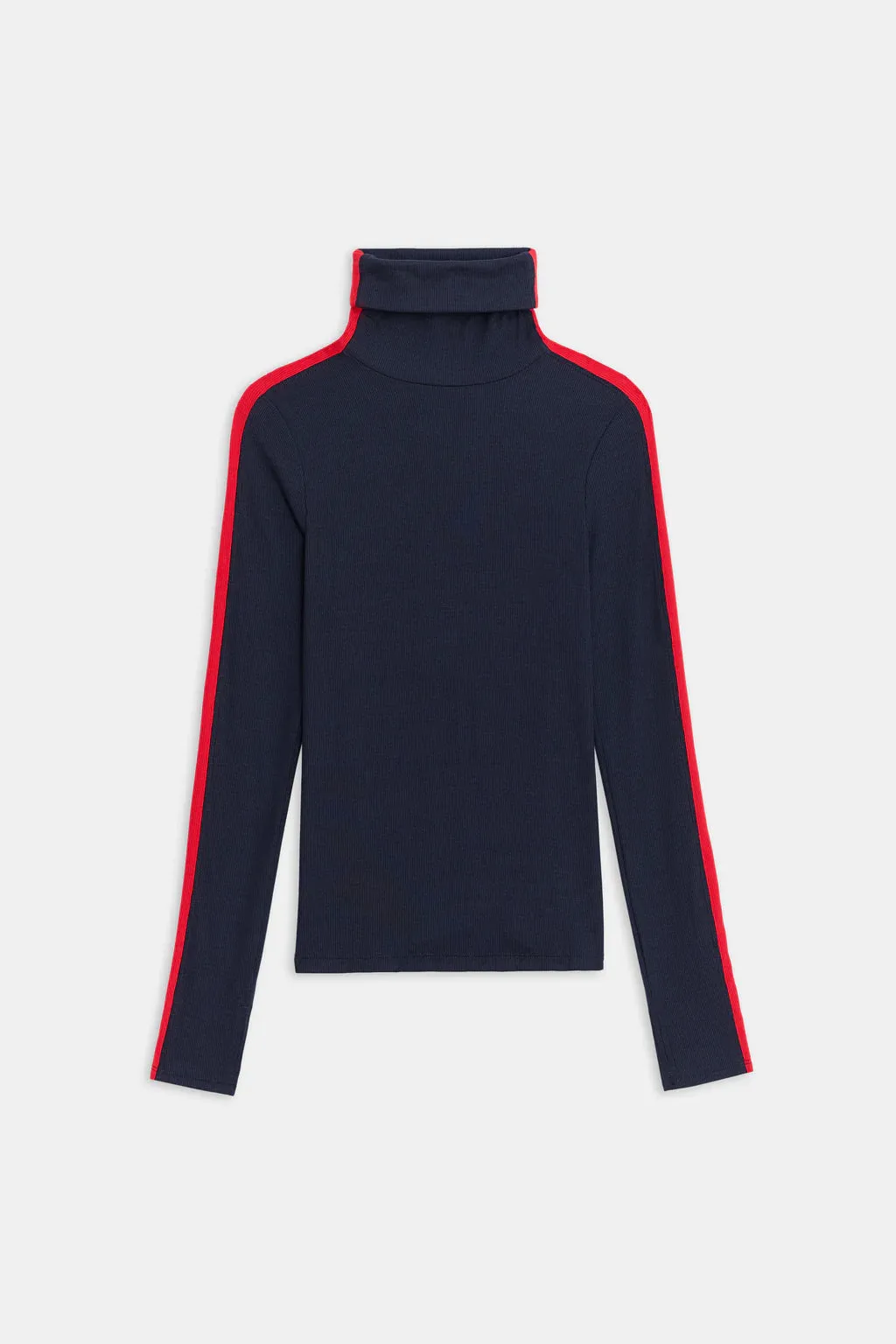 Jackson Rib Turtleneck Navy & Red