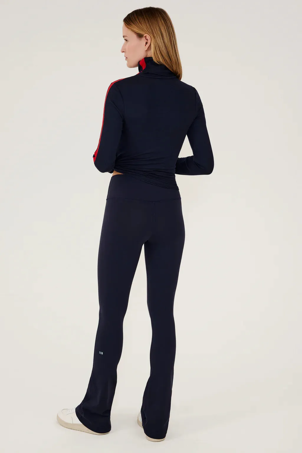 Jackson Rib Turtleneck Navy & Red