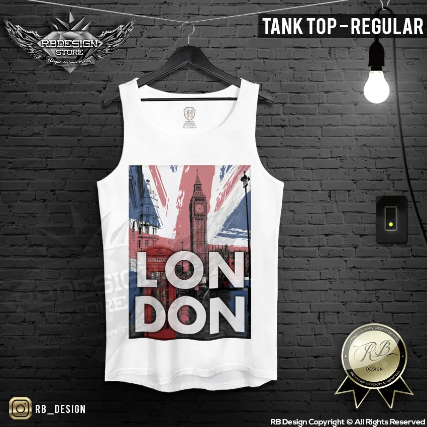 London Men's T-shirt Big Ben UK Flag RB Design Tank Top MD013